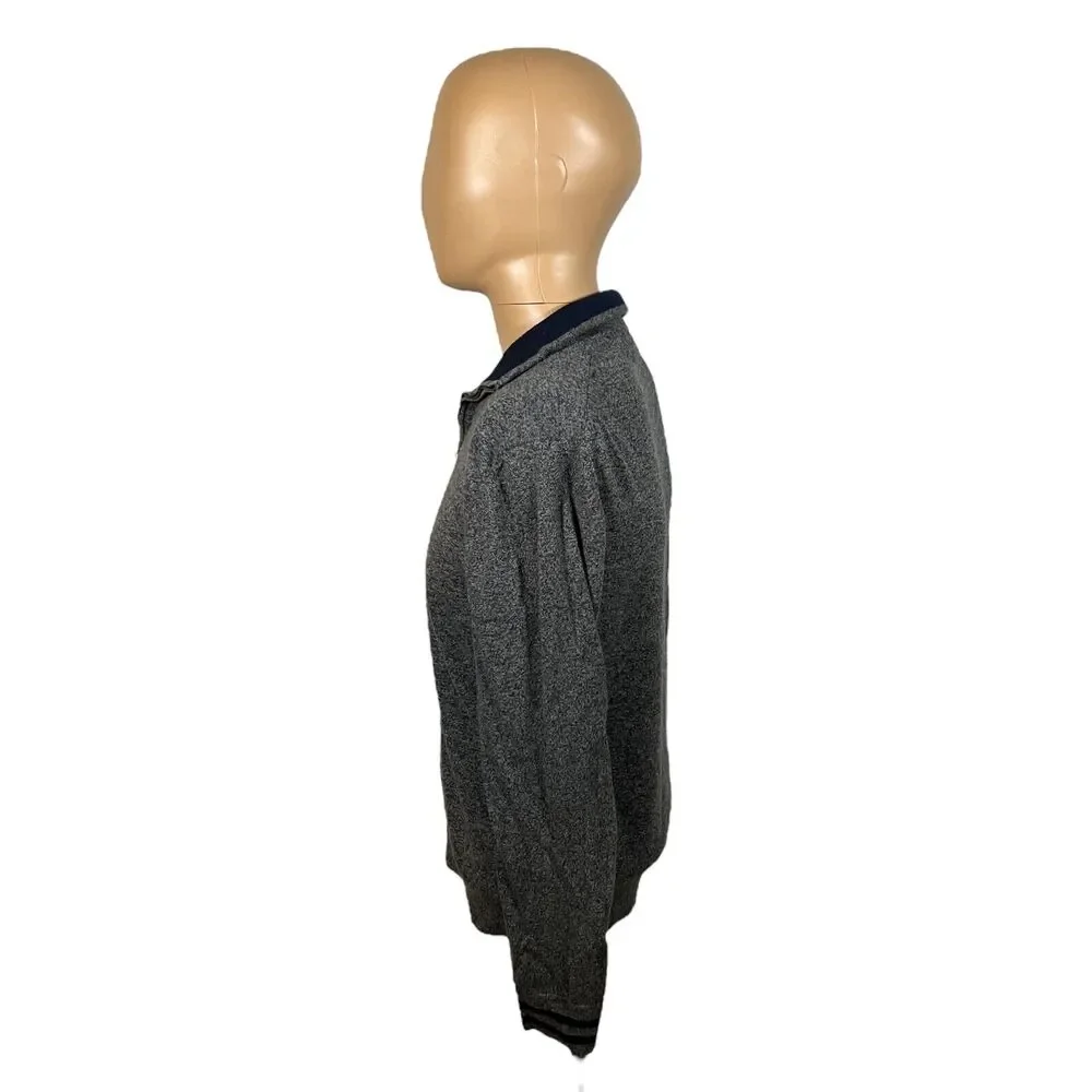 Banana Republic Sweater Mens Small Gray Pima Cotton Cashmere 1/4 Zip Pullover